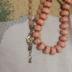 Miriam Haskell Pink and Gold Beaded Necklace